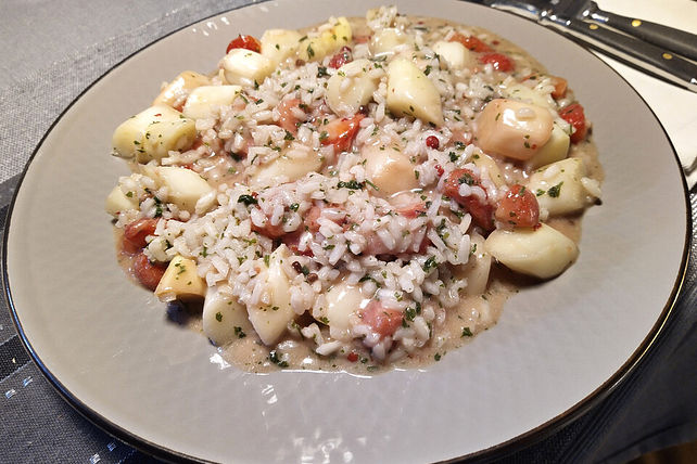Weißes Spargelrisotto mit marinierten Erdbeeren| Chefkoch