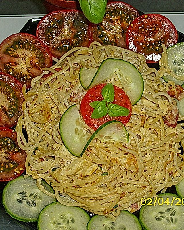 Spaghetti con pancetta e uova