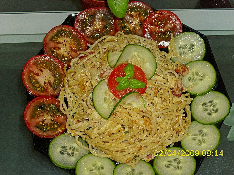 Spaghetti con pancetta e uova von has Chefkoch