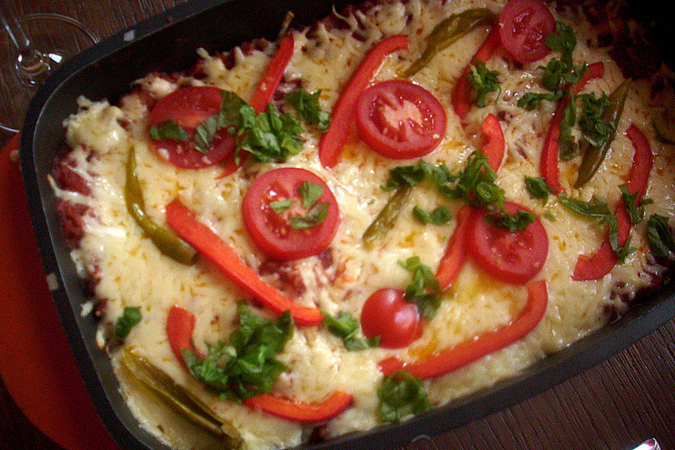 Makkaroni - Hackfleisch - Auflauf mit Tomaten