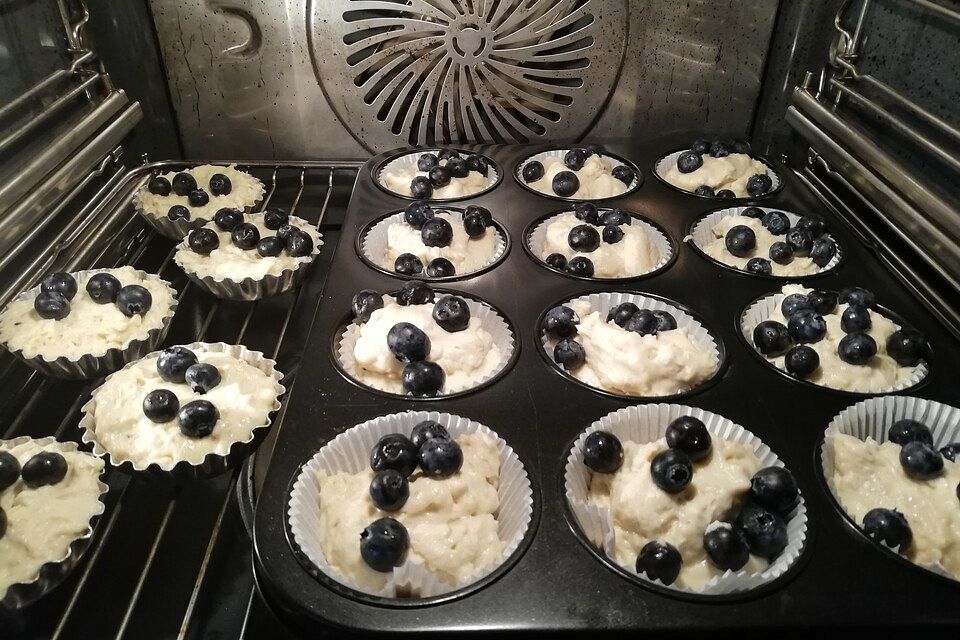 'Fluffige' Blaubeermuffins