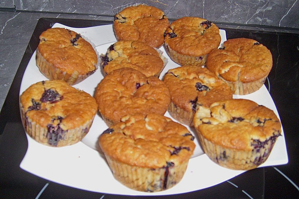 'Fluffige' Blaubeermuffins