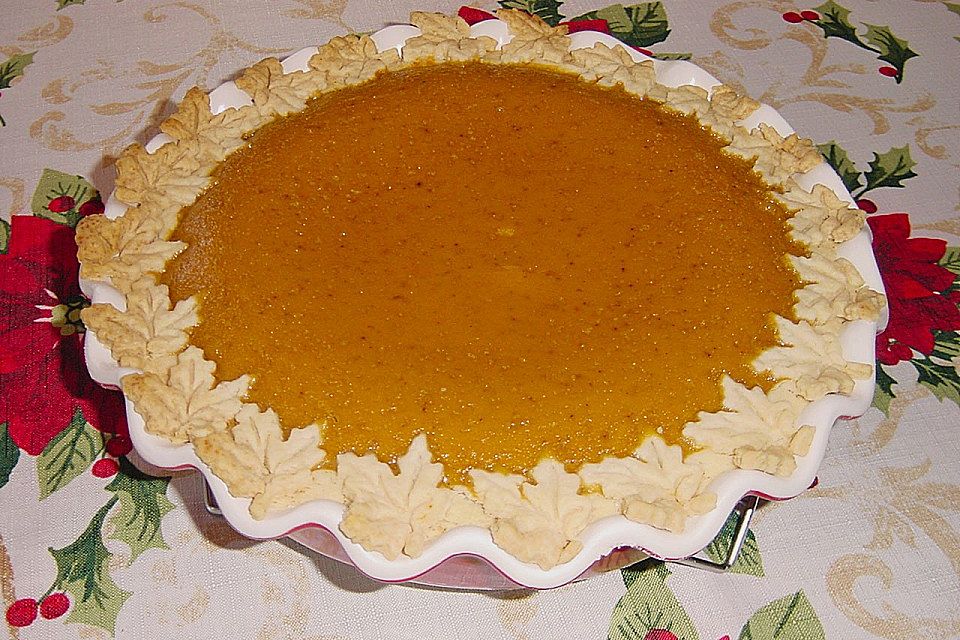 Pumpkin-Pie mit  Brandy - Sahne