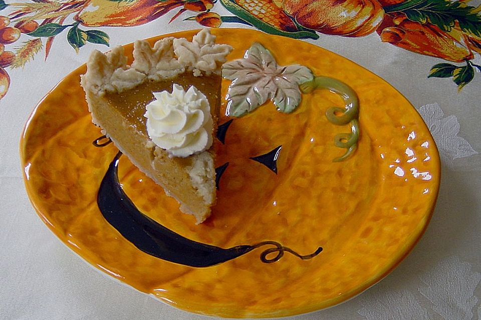 Pumpkin-Pie mit  Brandy - Sahne