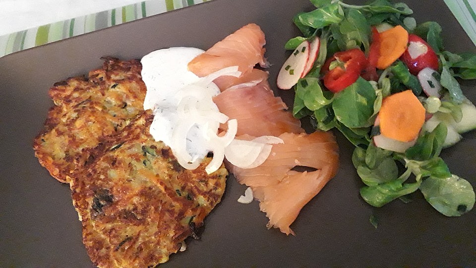 Lachs Mit Gemusepuffern Von Jassey Chefkoch 