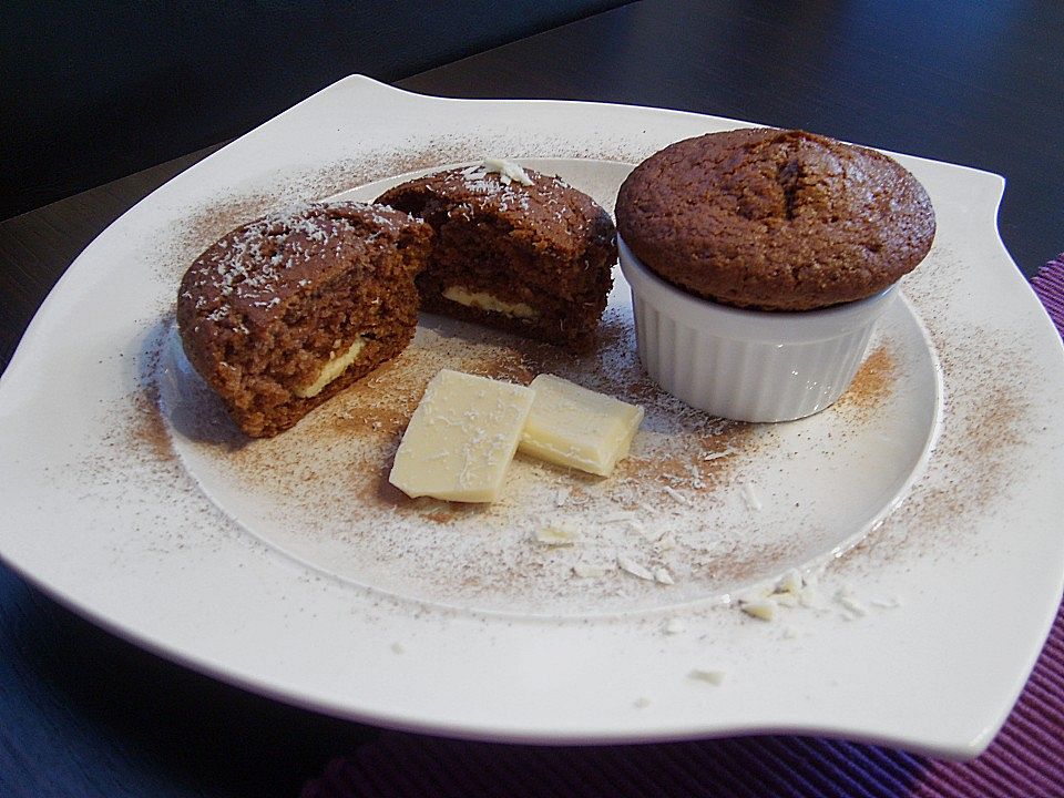 Schokomuffins mit weißer Schokoladenfüllung von miriam2903| Chefkoch