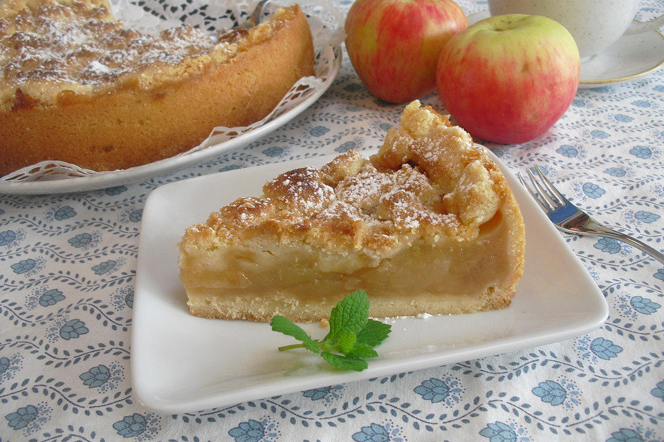 Apfelmus-Vanillepudding-Kuchen