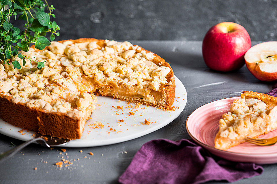 Apfelmus-Vanillepudding-Kuchen