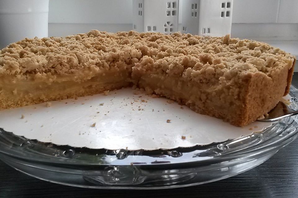 Apfelmus-Vanillepudding-Kuchen