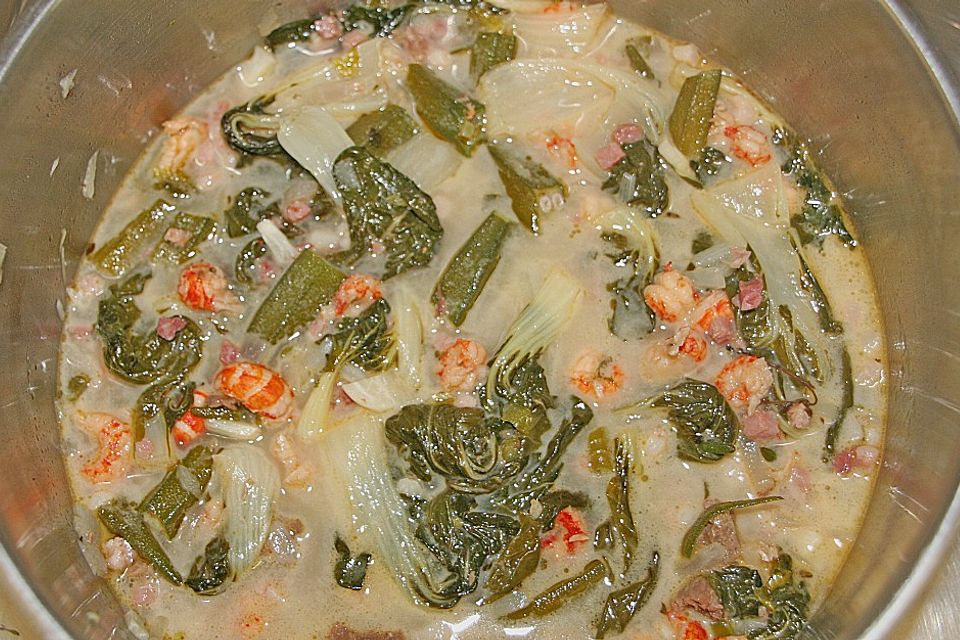 Pak Choi - Gemüse (Callaloo) in Kokosmilch