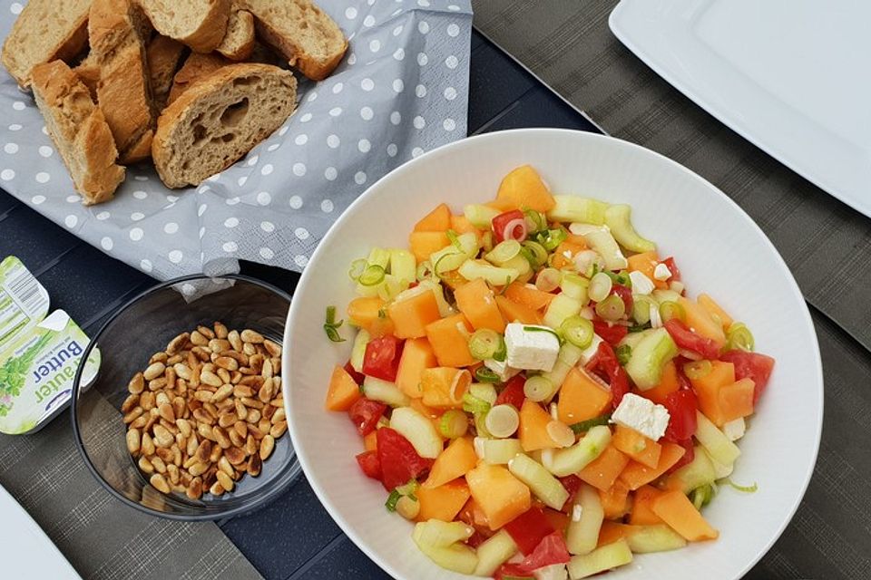 Melonensalat mit Feta