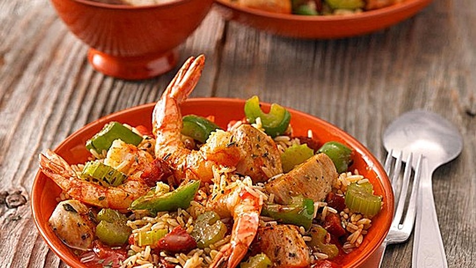 Jambalaya mit Garnelen und Huhn| Chefkoch