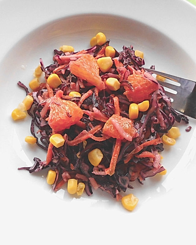 Fruchtiger Rotkohl - Möhren - Salat