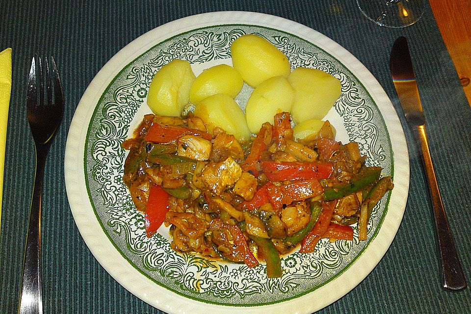 Gemüse - Puten - Curry Wok