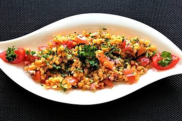 Salat aus roten Linsen
