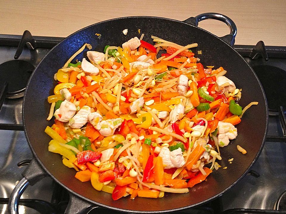 Gebratene Hühnerbrust mit Ingwer - Gemüse von kaliorexi| Chefkoch