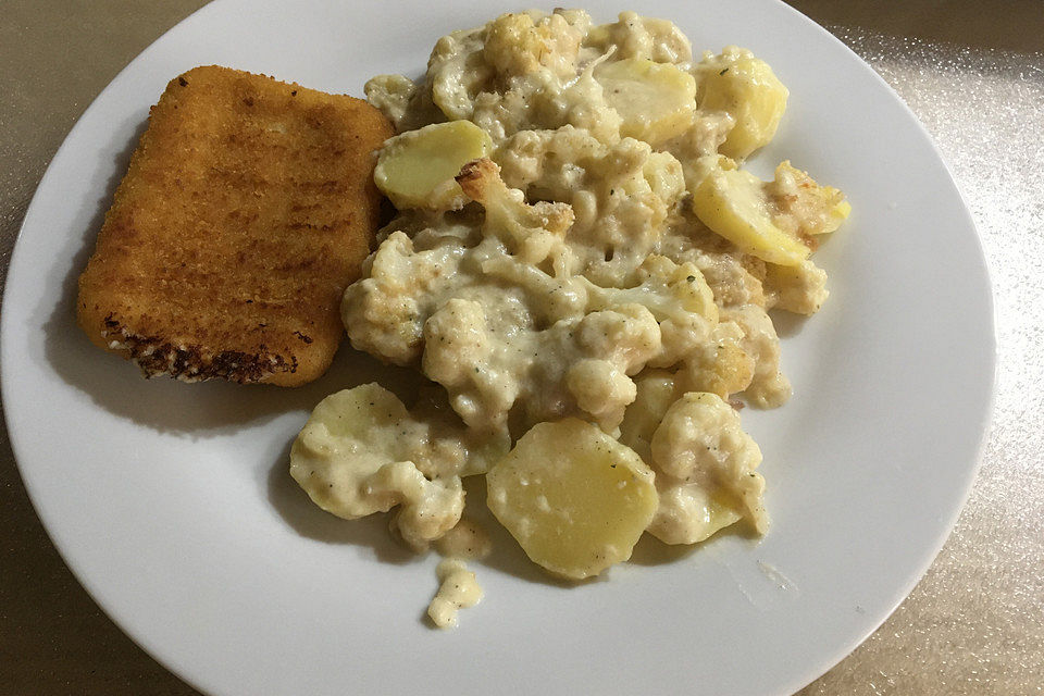 Blumenkohlauflauf mit Kartoffeln