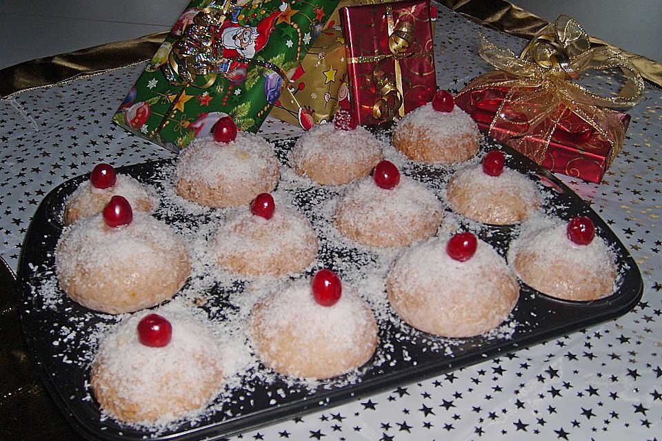 Weihnachtliche Glühweinschneebällchen