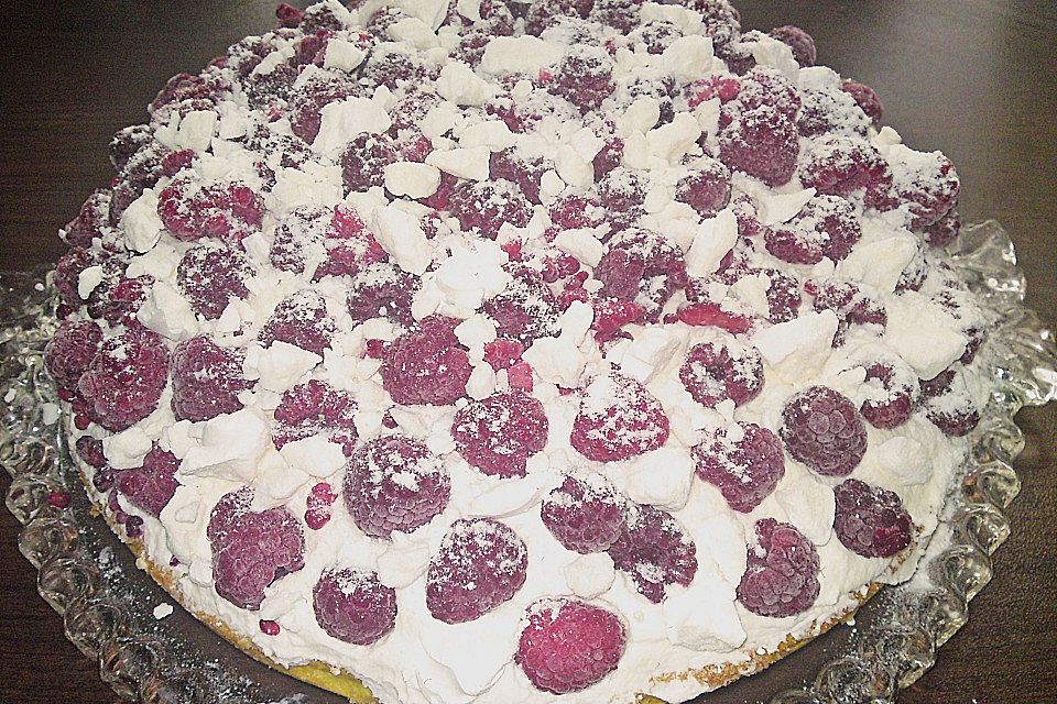 Engelchens Blitztorte mit Himbeeren