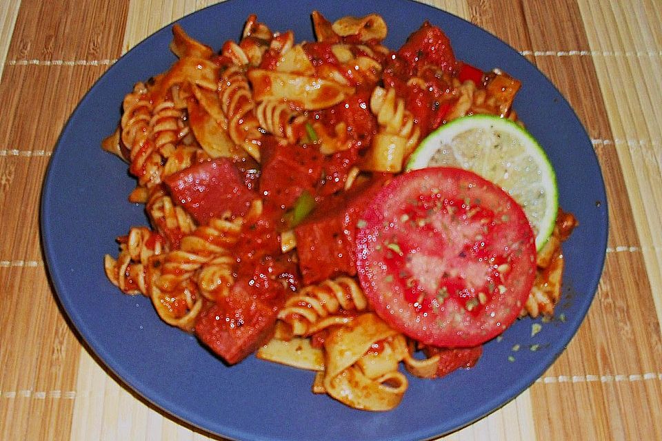 Schnelle Rinderzunge mit Tomaten - Limetten - Soße