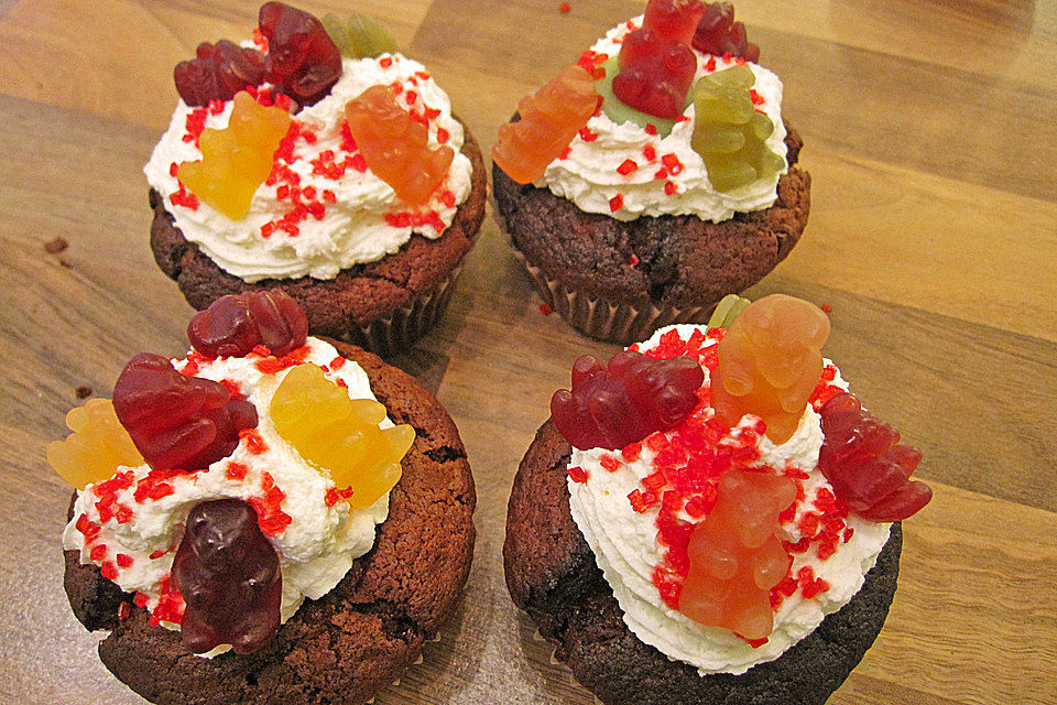 Devil's Food Cupcakes - Schokomuffins mit Topping