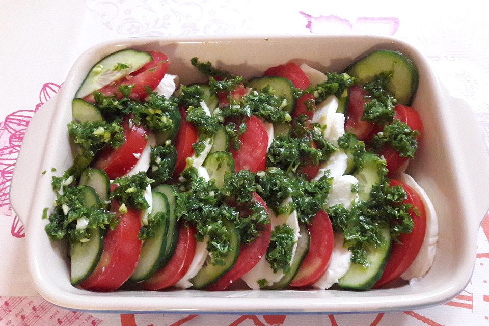 Tomaten - Mozarella - Gurken - Salat