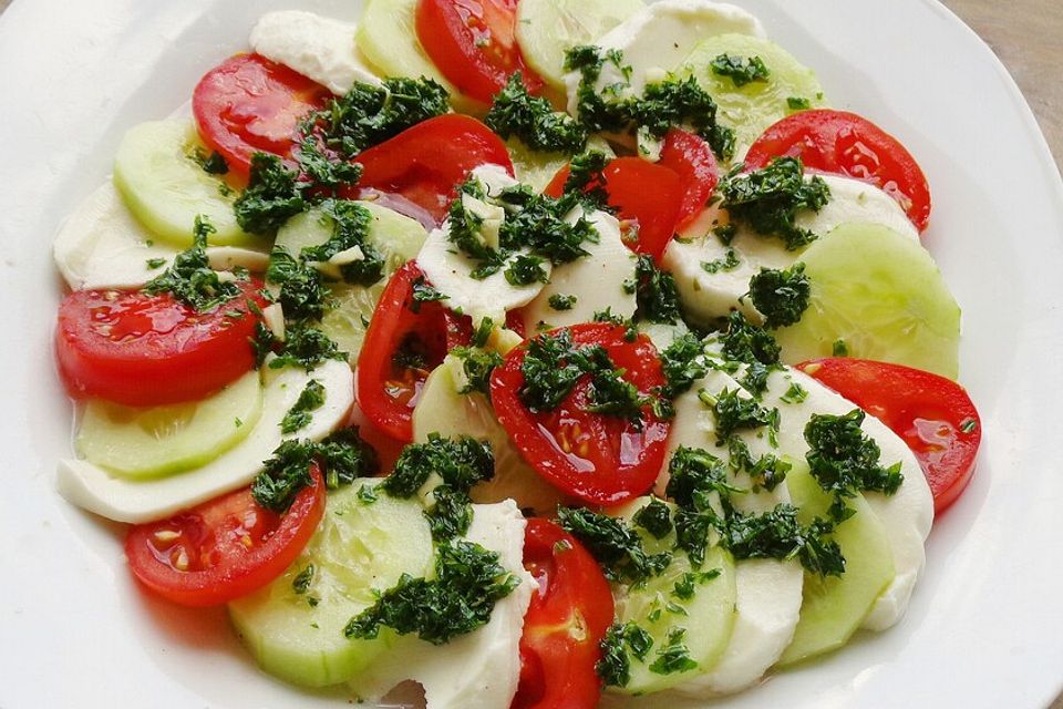 Tomaten - Mozarella - Gurken - Salat