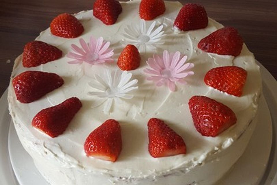 Schnelle Erdbeer - Mascarpone - Torte