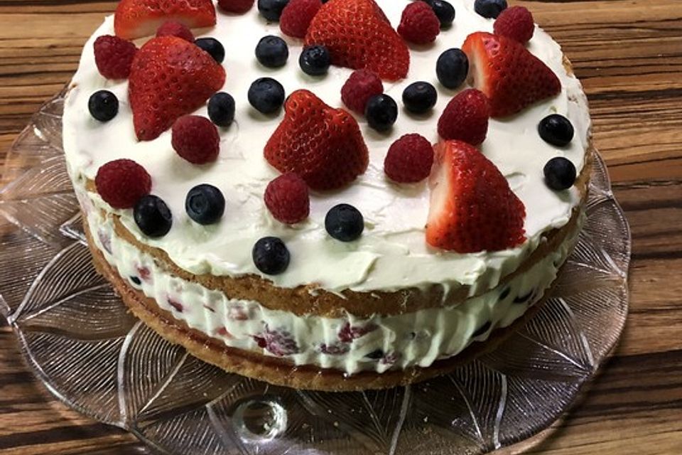 Schnelle Erdbeer - Mascarpone - Torte