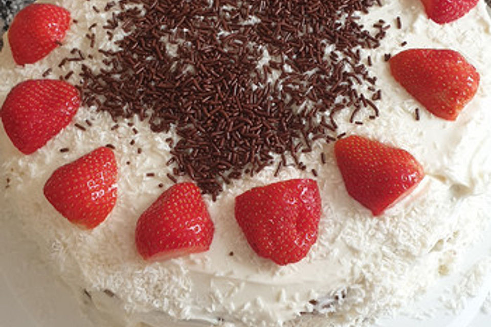 Schnelle Erdbeer - Mascarpone - Torte