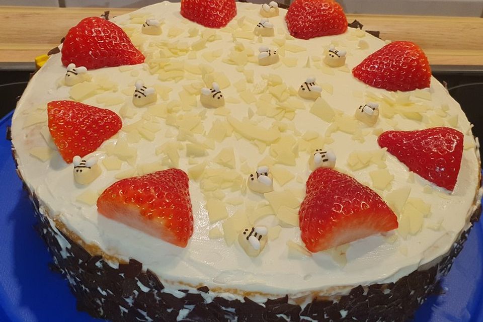 Schnelle Erdbeer - Mascarpone - Torte