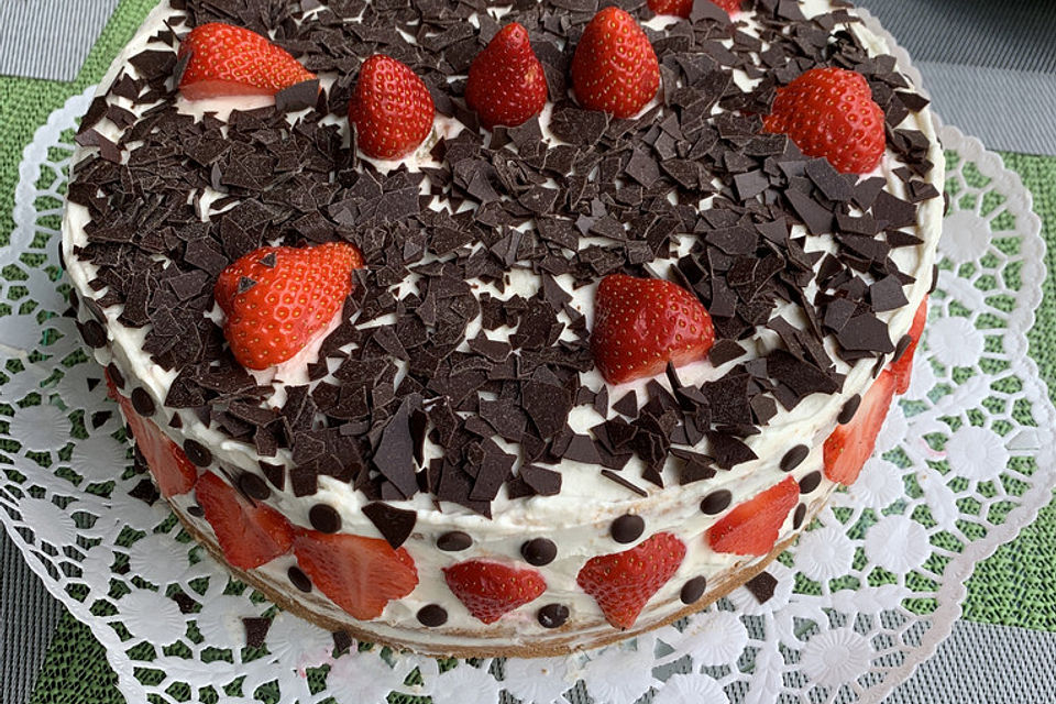 Schnelle Erdbeer - Mascarpone - Torte