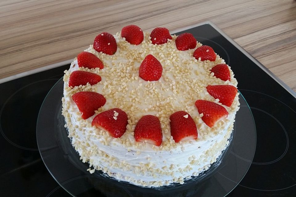 Schnelle Erdbeer - Mascarpone - Torte