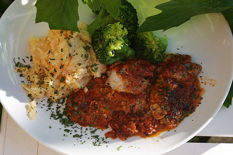 Fischfilet mit scharfem rotem Pesto