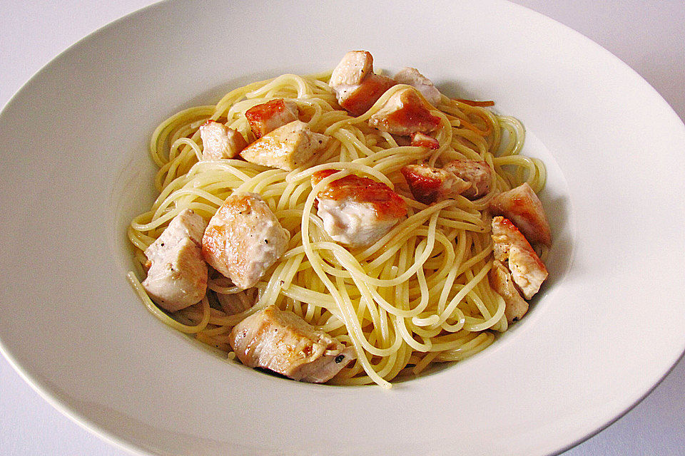 Zitronen - Spaghetti mit Hähnchenfilet