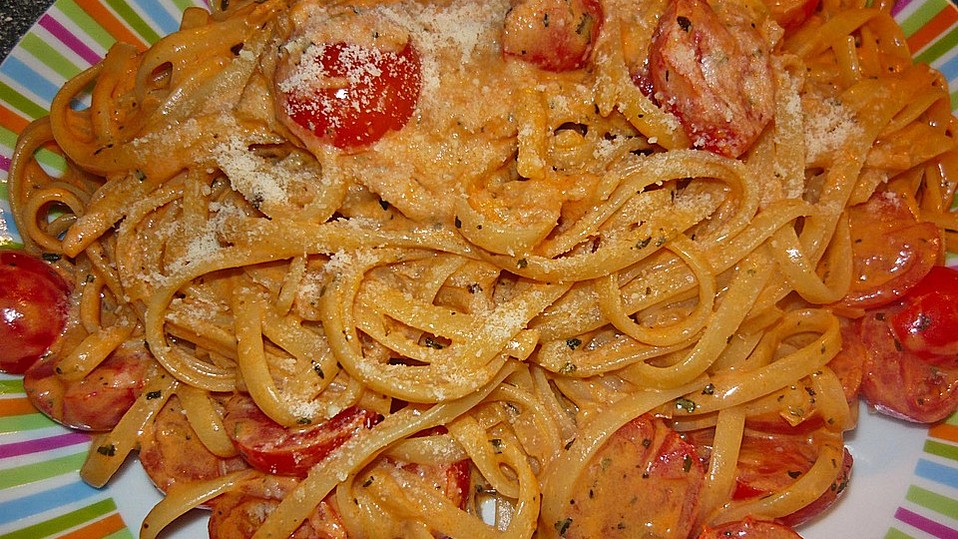 Spaghetti mit einer Tomaten-Brunch-Sauce von Saya1981 Spaghetti mit einer Tomaten-Brunch-Sauce von Saya1981