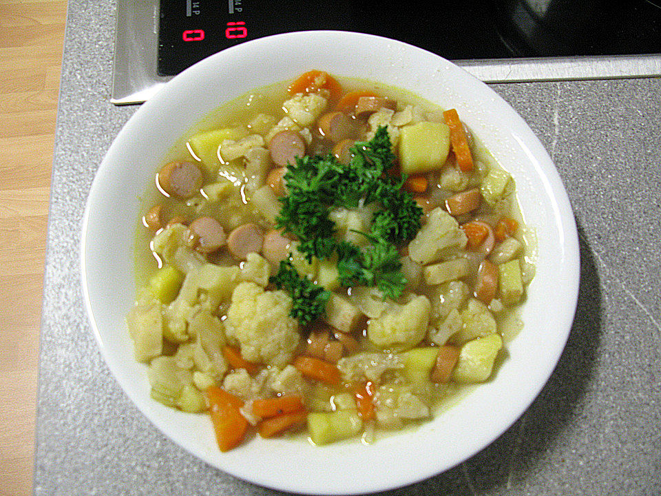 Blumenkohl - Käse - Suppe mit Hackfleisch von waldfee1001 | Chefkoch