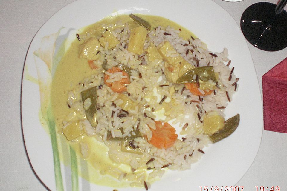 Currygeschnetzeltes mit Wildreis