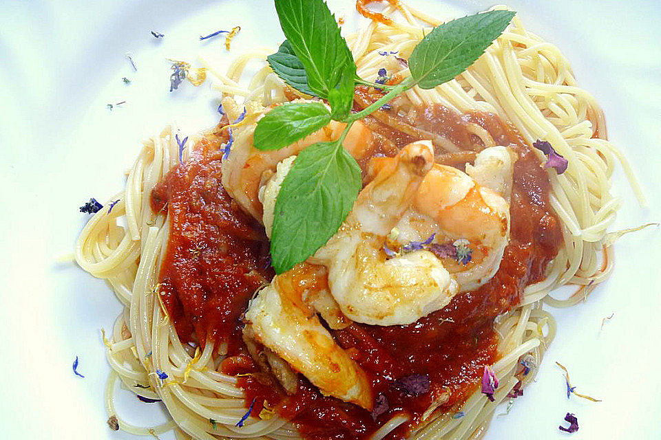 Spaghetti mit Scampi