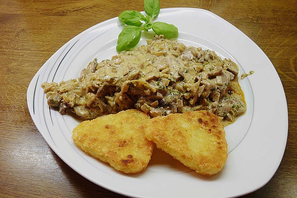 Roros Champignonschnitzel mit  getrockneten Steinpilzen und einem Hauch von Knoblauch