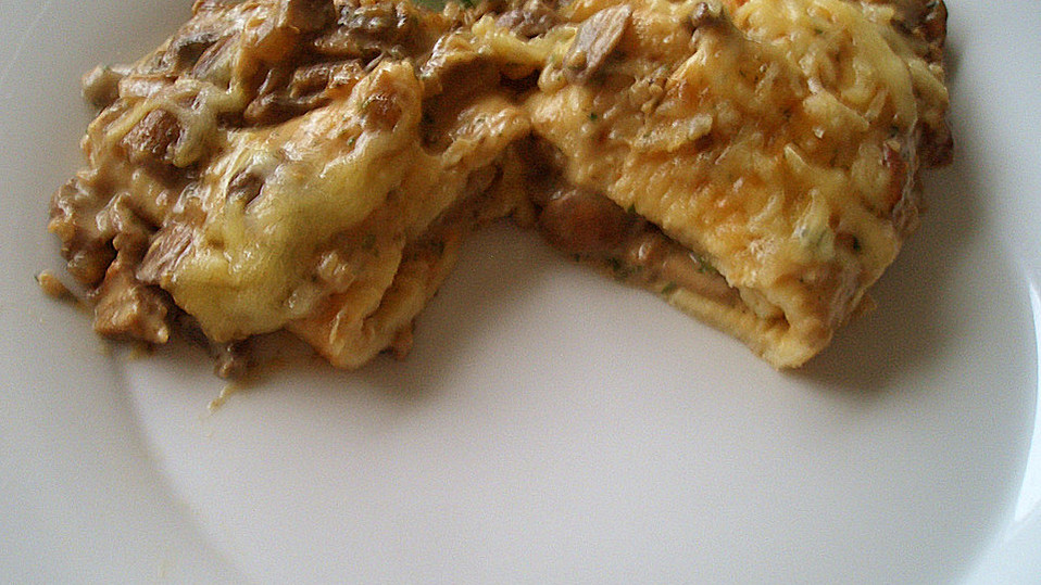 Gratinierte Crêpes mit Steinpilz - Sahne von Hobbykochen Gratinierte Crêpes mit Steinpilz - Sahne von Hobbykochen