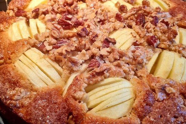 Apfelkuchen mit Walnuss - Kruste | Chefkoch