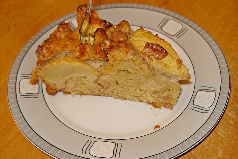 Apfelkuchen mit Walnuss - Kruste