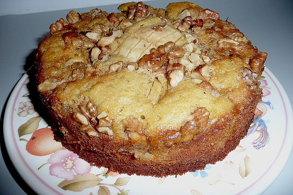 Apfelkuchen mit Walnuss - Kruste