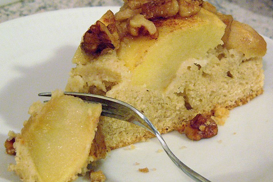 Apfelkuchen mit Walnuss - Kruste