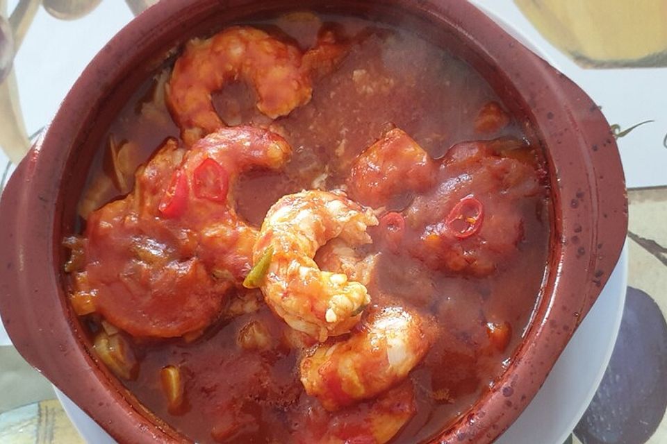 Gambas mit Knoblauch-Tomatensauce