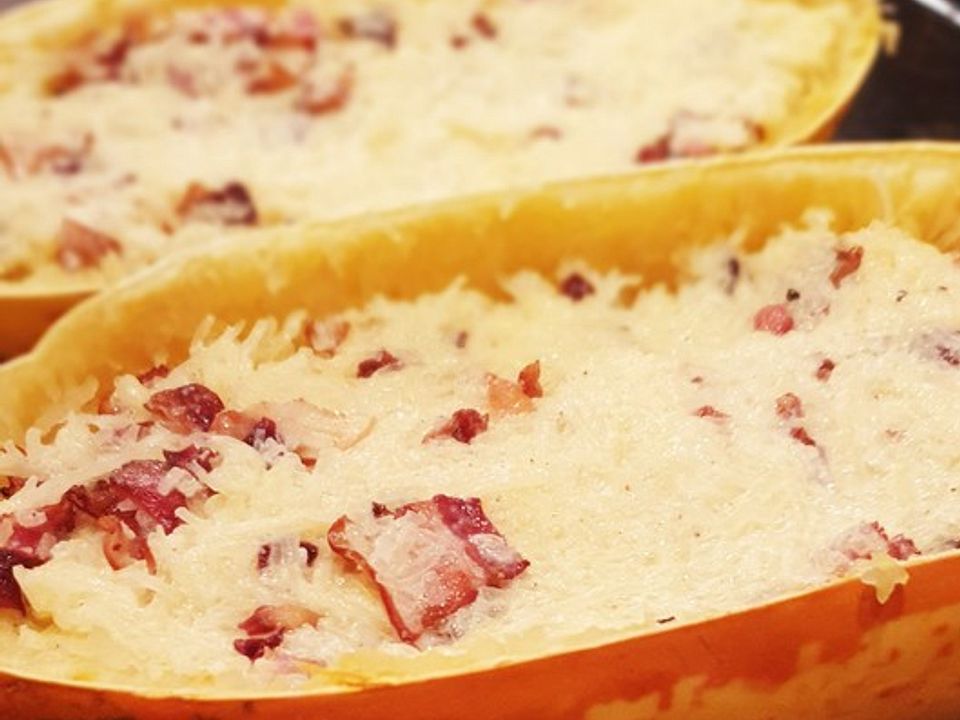 Spaghettikürbis Carbonara von Cleo13 | Chefkoch Spaghettikürbis Carbonara von Cleo13 | Chefkoch