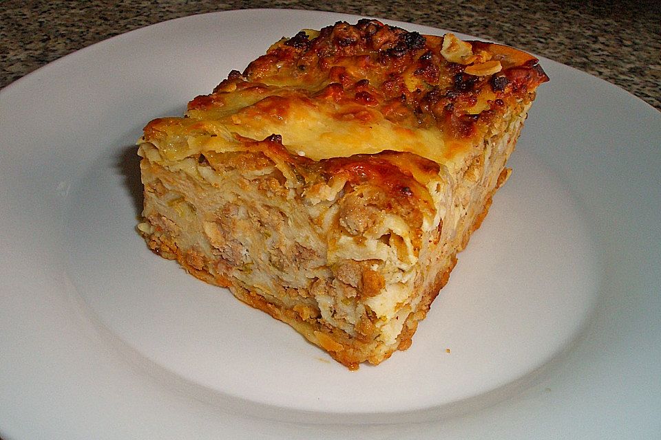 Lasagne mit Hackfleisch und Porree