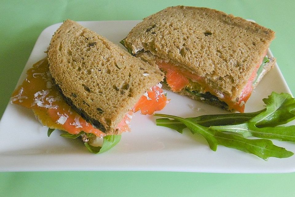 Lachs - Orangen - Sandwich