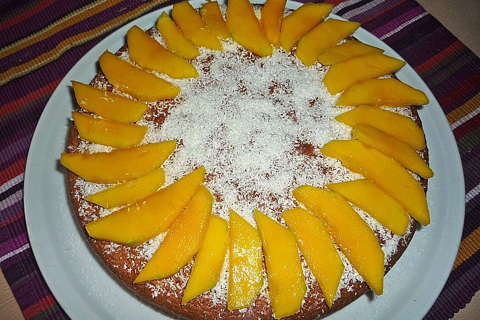 Schoko - Mandel - Mango - Kuchen